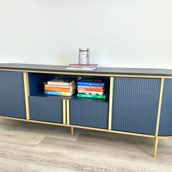 navy & marble tv stand