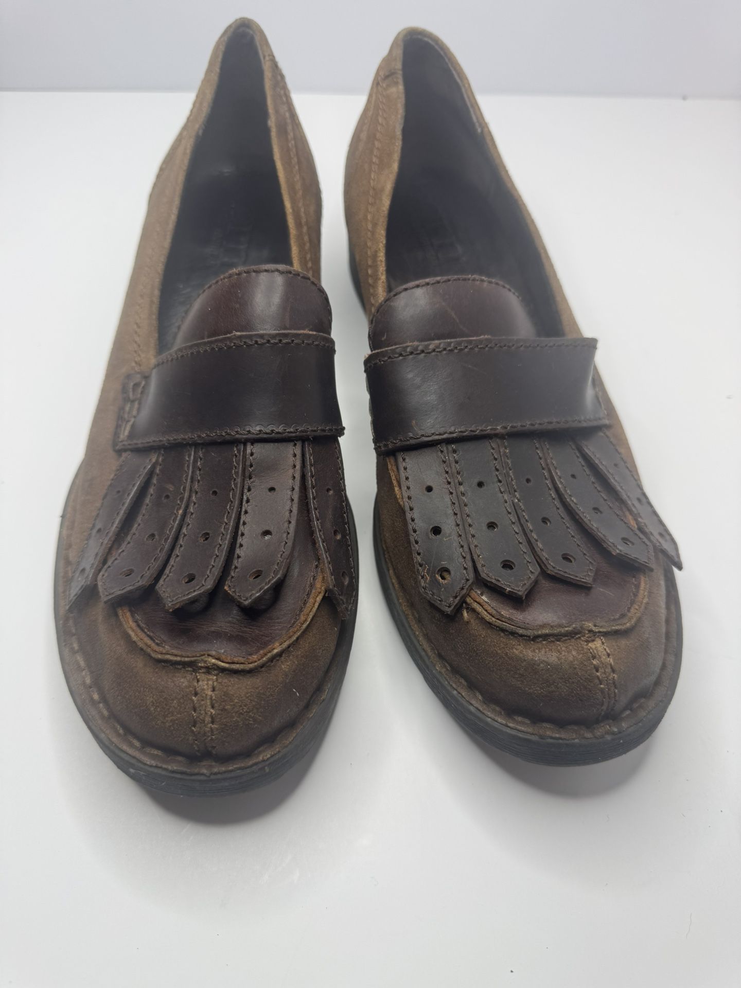 Born Brown Leather Loafers Size 9M