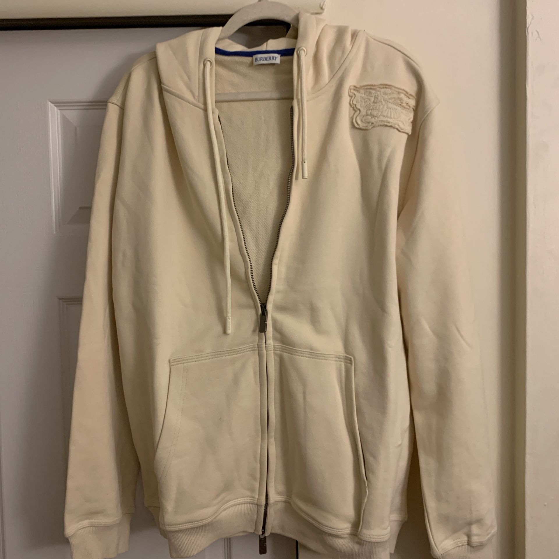 Burberry Equestrian Embroidery Zip Hoodie