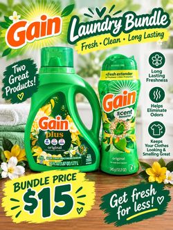 Gain Laundry Detergent & Scent Booster Bundle