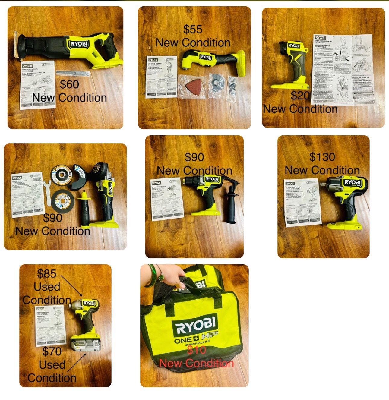 RYOBI ONE+ HP 18V Brushless Cordless Tool HIGH PERFORMANCE Batteries Charger Bag