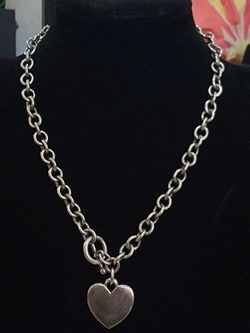 RARE & Retired Sterling Silver James Avery Heart Toggle Chain Necklace 16”