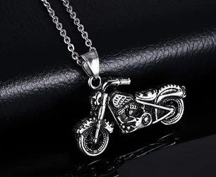 Motorcycle Pendant With Chain Necklace 