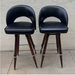  Black Upholstered Bar Stools - 16x15x39 
