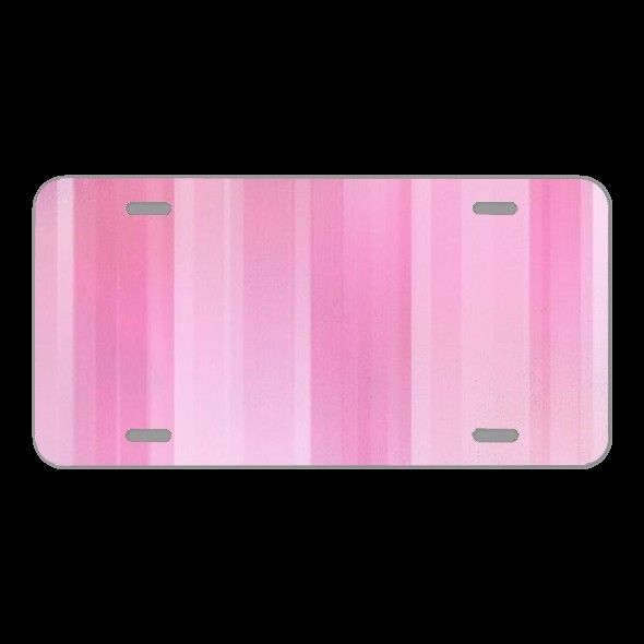 License Plate Novelty Car Front Pink Background Abstract Pattern