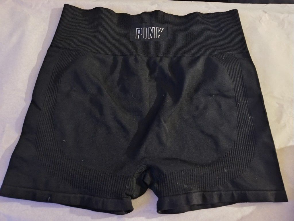 PINK Victoria's Secret Black Bike Shorts Elastic Waist Performance Fit
