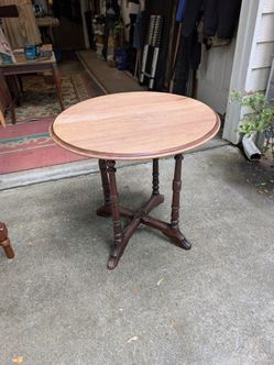 Round wooden table