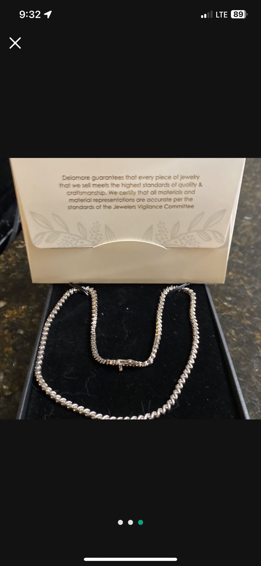 Delamore Diamond Silver Necklace 1CT TW I3