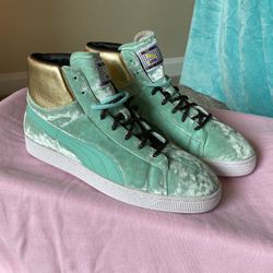 Puma Dee&Ricky Basket Mid Green Velvet Size 11.5