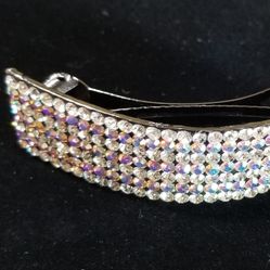 Rhinestones Snap Crystal Hair Clips Very Sturdy 4"×1" 