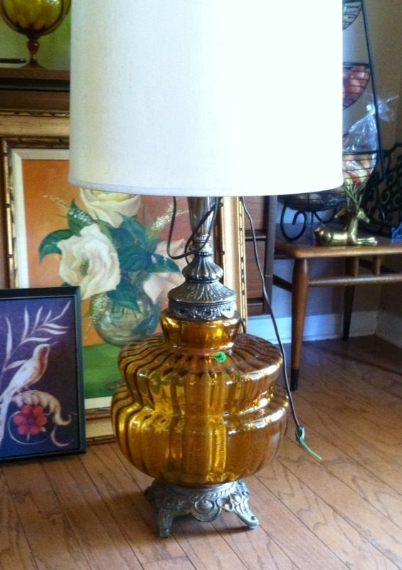 Large Amber Vintage Lamp With Light Up Base For In Phoenix Amber Vintage Lamp With Light Up Base