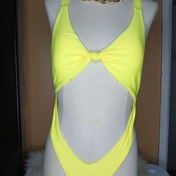 Florescent Yellow High Bathing Suit
