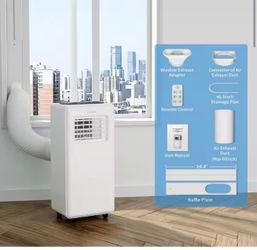 Shop JINJUNYE 10,000 BTU 3-in-1 Portable Air Conditioner with 2 Fan Speeds, Dehumidifier Mode, R32 Refrigerant, in White