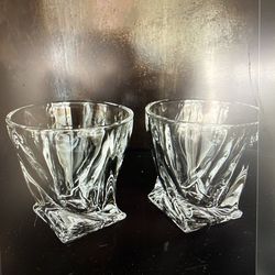 Two Mikasa Twisted Motion Glasses