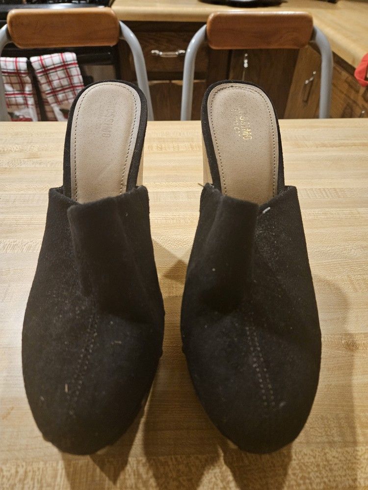 Mossimo Supply Co. Black Wooden Heel Clogs - Size 8.5