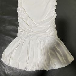 Vintage Y2K VOICE Women’s White Strapless Dress 👗 Sz Small 