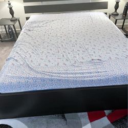 Queen Ikea Hopen Bed Frame with Memory Foam Mattress 
