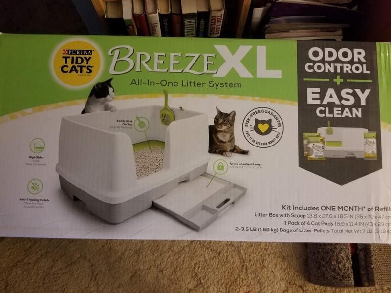 Purina NonClumping Litter System, Breeze XL Multi Cat Litter Box w/ Extra Pellets & Pads