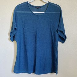 Eileen Fisher Knit Wool Short Sleeve Shirt