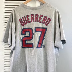 Vintage Vladimir Guerrero 27 Anaheim Angels Majestic MLB Baseball Jersey T-shirt 