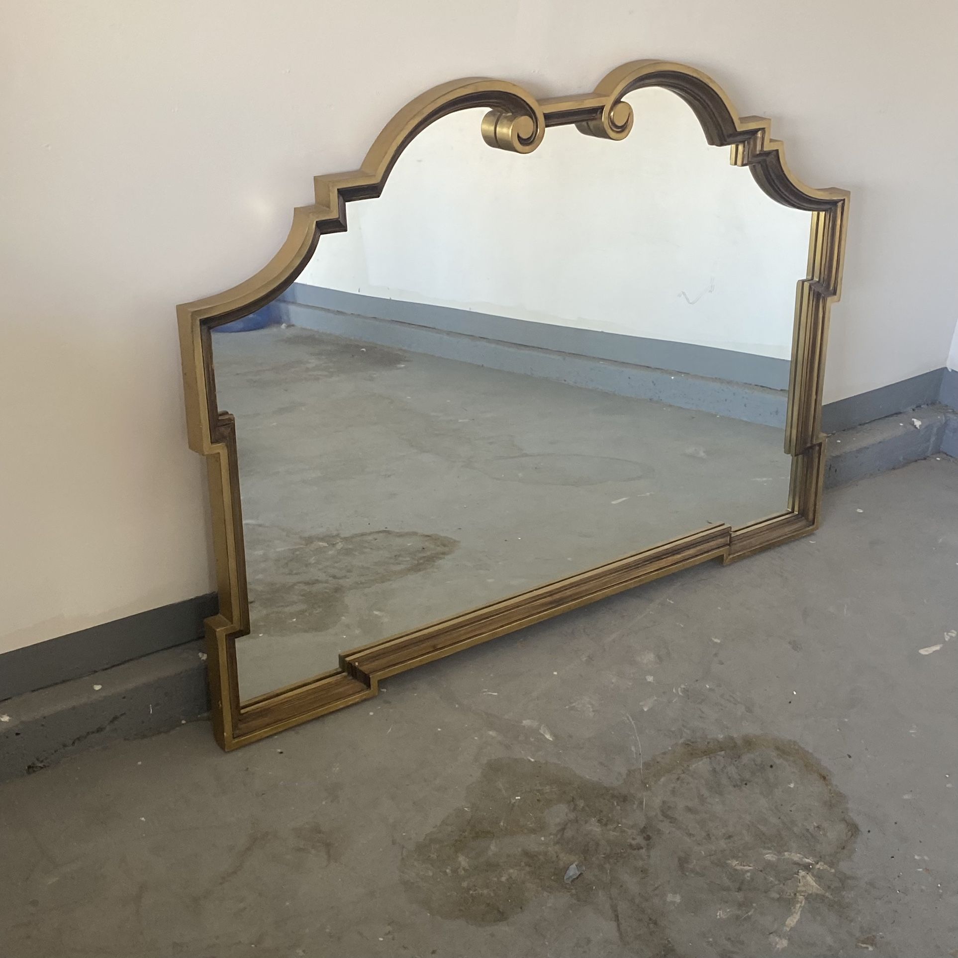 Vintage Ornate Gold Mirror – $60