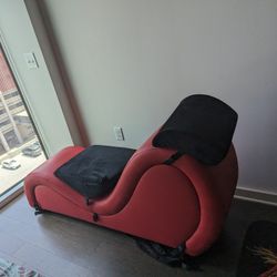 Red Curved chair / couch / sofa - like new