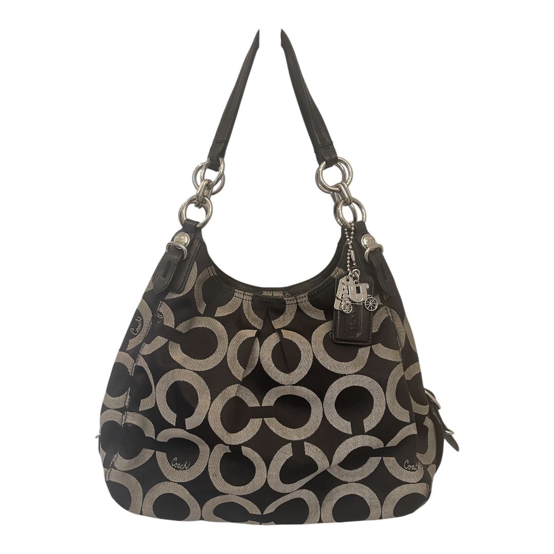 Coach Monogram Black and Gray Shoulder Bag