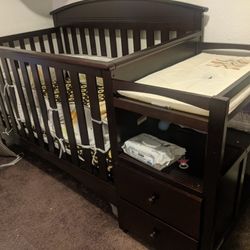 Crib With Attached Changing Table 