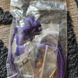Maxwell Purple Wired Earbuds Headphones 