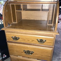 Vintage Roll Top Secretary Desk