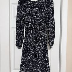 Brand New Rebecca Taylor Navy & White Polka Dot Dress - Size 10