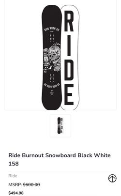 Ride Burnout Snowboard Black White 152cm for Sale in Fontana, CA