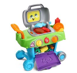 New - LeapFrog Smart Sizzlin' BBQ Grill with Food and Tools, Unisex Role-Play Learning Toy