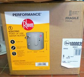 New electric water heater 6 gallons
