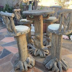 Tree Table With Four Stools