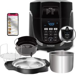 Nuwave Duet Pressure Cook and Air Fryer Combo Cook; Stainless Steel Pot & Rack; Non-Stick Air Fryer Basket; Steam, Sear, Saute, Slow Cook, Roast, Gril