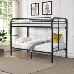 Black Metal Bunk Bed Twin/Twin (Mattress Not Included)