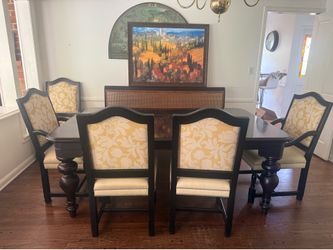 Stanley Walnut Dining Table with Chairs, Extensions & Dining Bench