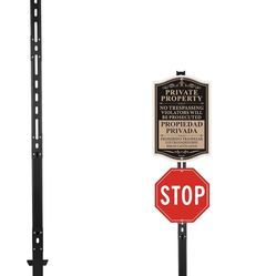 72 Inch Yard Signs Stakes Heavy Duty, 6 Ft Sign Post for Outside, Metal Lawn