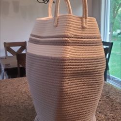 Laundry Hamper Woven Cotton Rope Large Clothes Hamper 