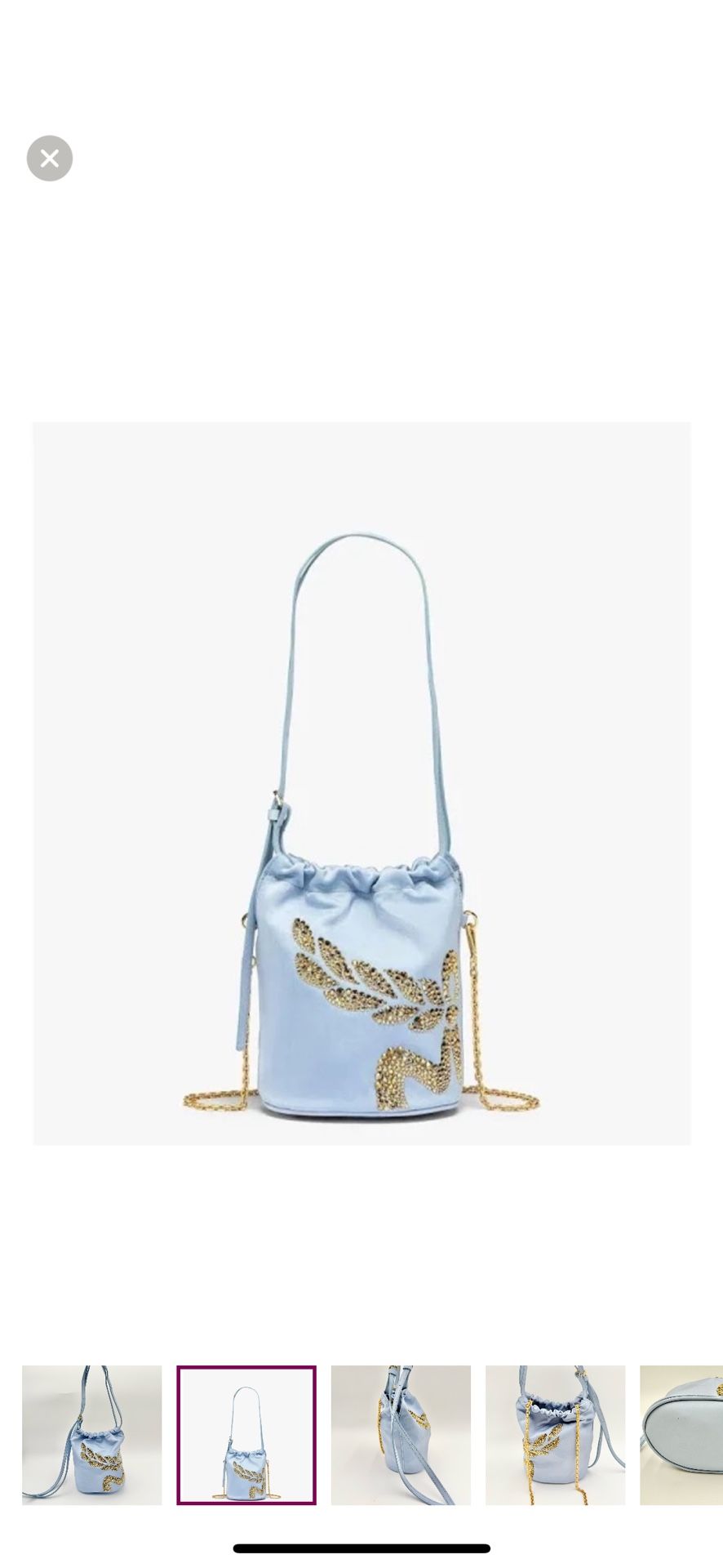 NWT MCM Himmel Mini Chambray Blue Shoulder Bag