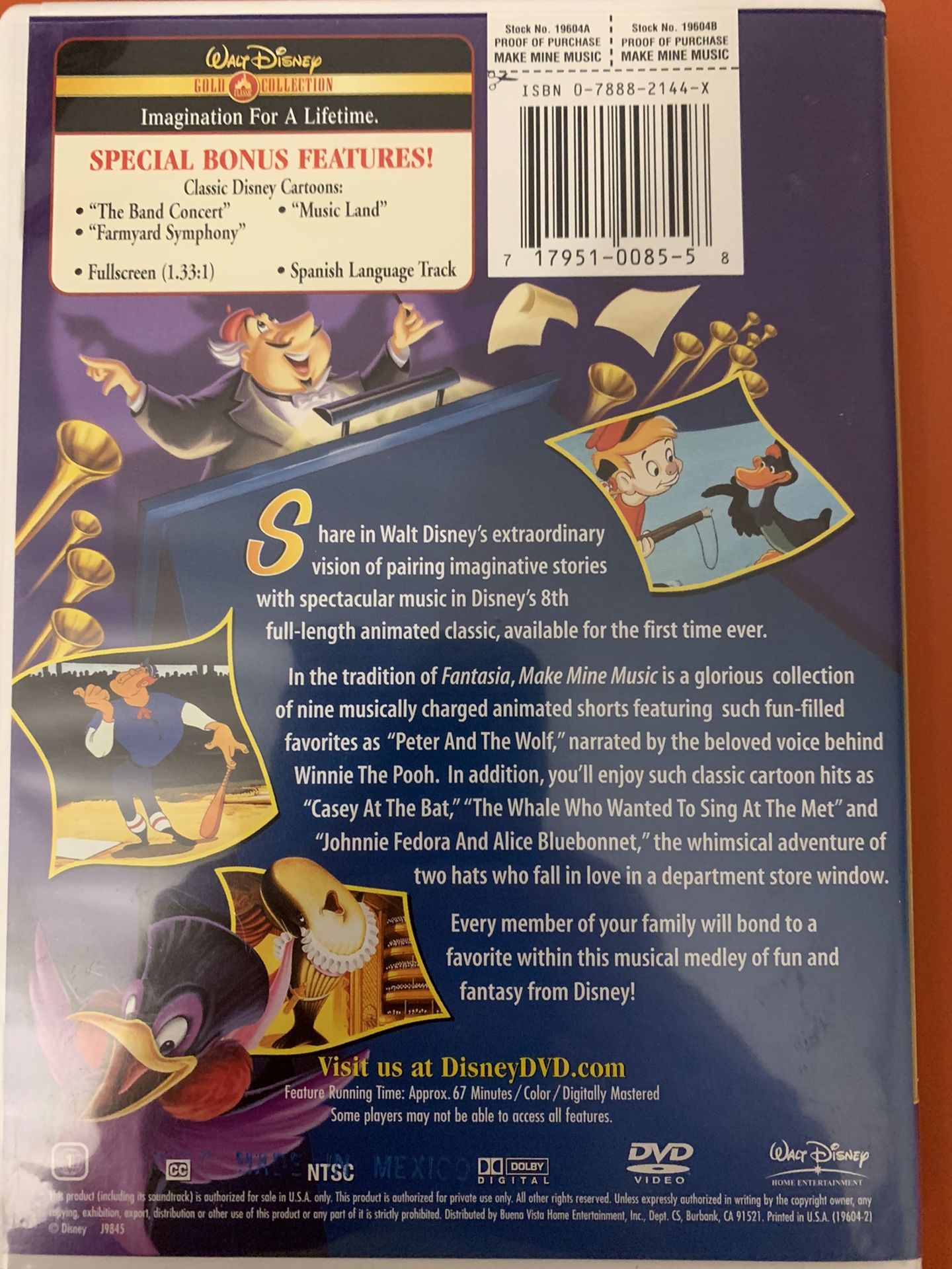 Disney's MAKE MINE MUSIC GOLD Collection (DVD) for Sale in