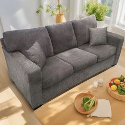 Gray Riley 82” Sofa Bed with Queen Futon Pullout by Home Elegance