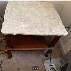 Antique marble end table