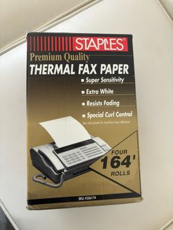 Staples Thermal Fax Paper 4 (164) Rolls 2 Boxes Left.