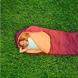 Firefly! Outdoor Gear Youth Mummy Sleeping Bag – Red/Orange (70 in. x 30 in.)

