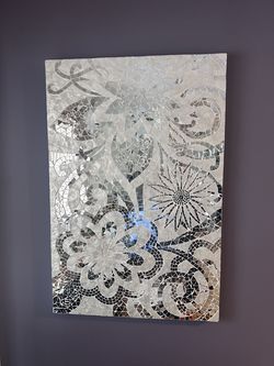Custom Opal and Mirror Design Wall Art