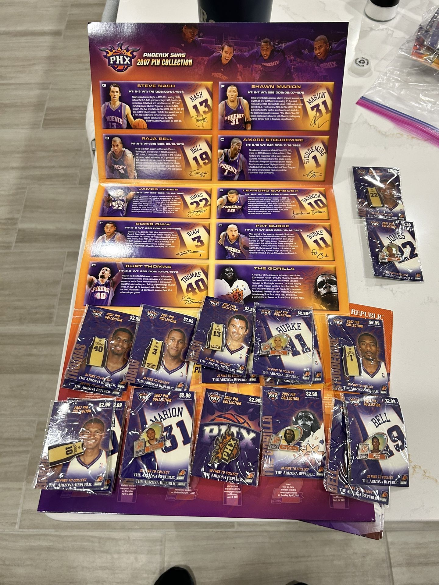 Phoenix Suns 2007 Arizona republic Complete Pi. Set