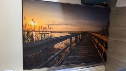 Large Framed Boardwalk Sunset Canvas Print
