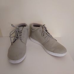 Lugz Men's Coal Mid Chukka Canvas Boots Shoes-Grey/White Size 12